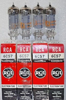 Quad 6CS7 RCA NOS gray plate Vacuum Tubes A, Leben, TV-7D Tested - will combine