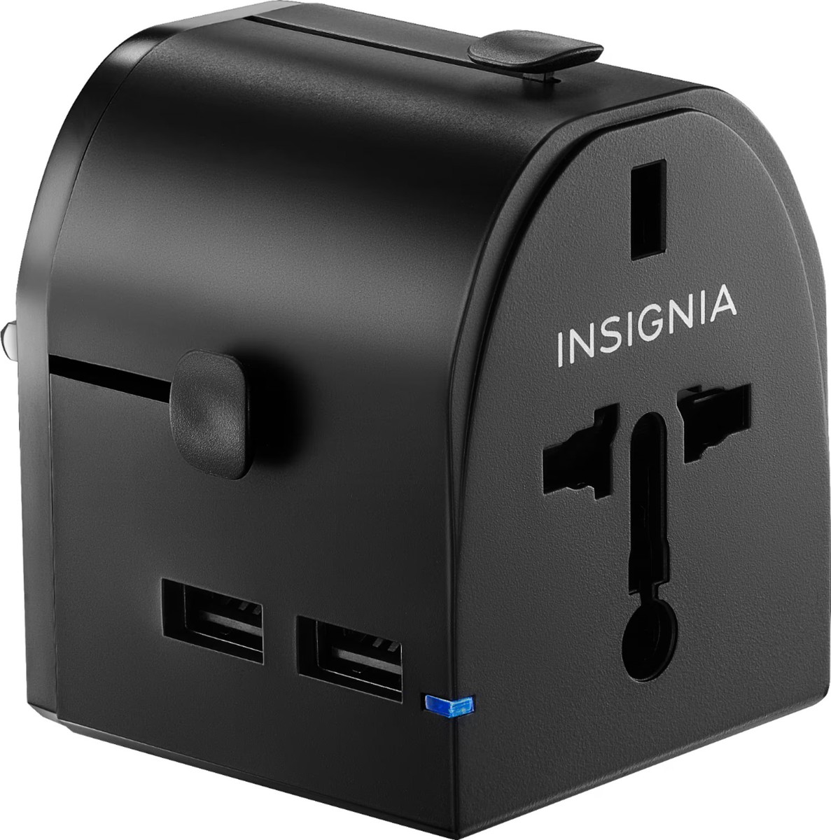 Insignia- All-in-One Travel Adapter with USB Ports Black