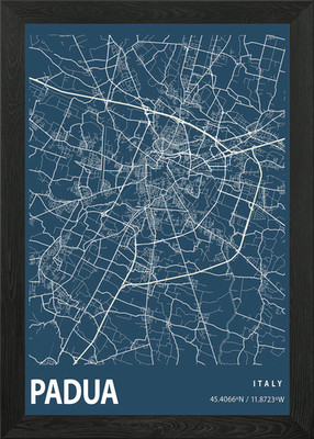 Padua Bauplan Straßenkarte gerahmtes Wandbild Poster Leinwanddruck Bild