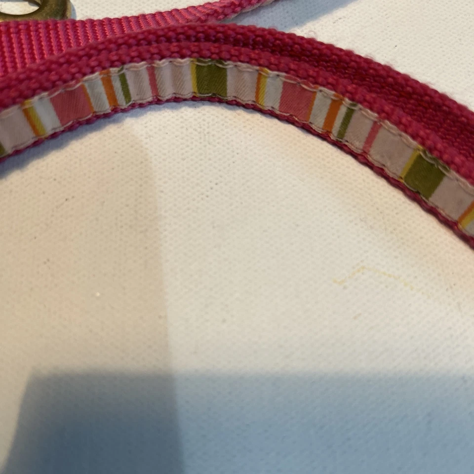 Up Country Dog Leash with D-ring Pink Striped Made In USA 5 Foot Lead - Image 3 of 4