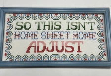 Design Works Crafts Counted Cross Stitch w Frame “NOT HOME SWEET HOME ADJUST”