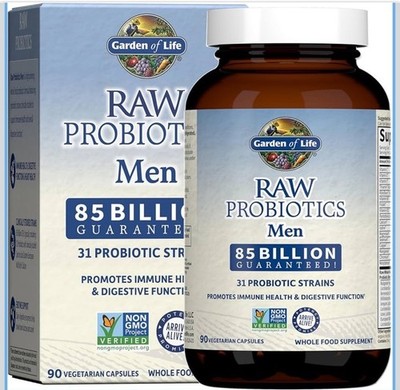 Garden of Life RAW Probiotics Men 90 Veggie Caps GlutenFree, No Artificial 09/27