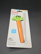 Nuby Carrot Tube Teether Soft 100 Silicone Baby Teething Toy Ages 3 Months Up