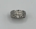 Vtg Sterling Silver Band Sz 7.5 Wedding Ring 2.69g