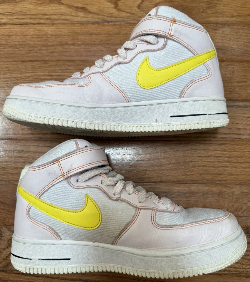 Nike Air Force 1 Feel Love White Yellow Pink High Top Sneakers Shoes Women's 7 - Image 3 of 4