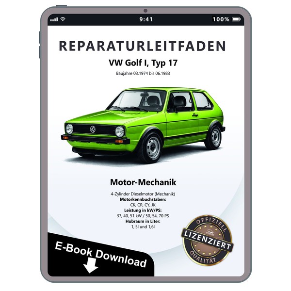 Vw Golf 1 17 1974-1983 Dieselmotor Mechanik 50-70 Ps Reparaturhandbuch Download-image