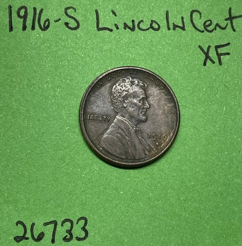 1916 S Lincoln Wheat Cent / Penny 1c Xf Extra Fine