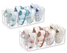HBlife Clear Acrylic Kids Shoe Rack for Closet Organizers and 2 Pack,