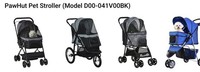 PawHut Black Pet Stroller Dog Cat Buggy Foldable Pet Pushchair