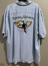 Tommy Bahama Hawaiian Shirt Mens XXL Limited Silk Embroidered Habano Cove Cigar