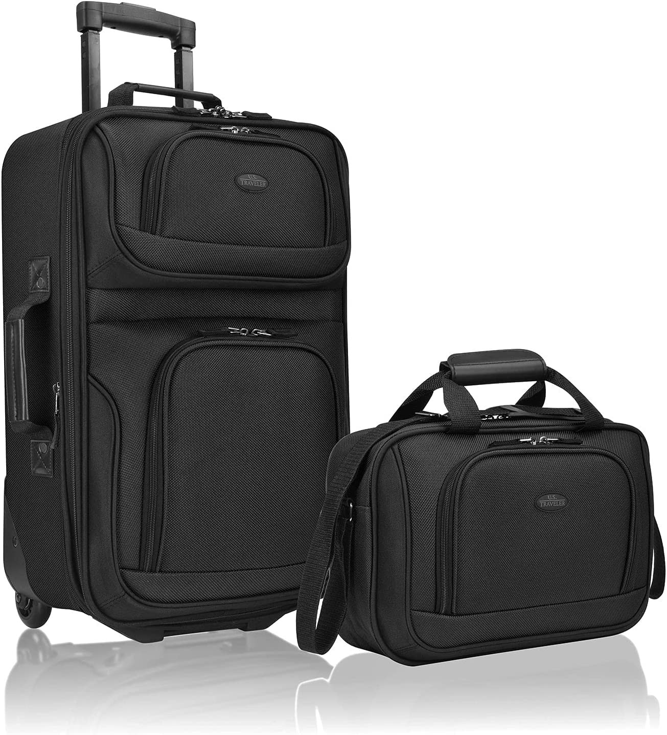 Lightweight Black Softside Carry-On Luggage Set for Travel-image