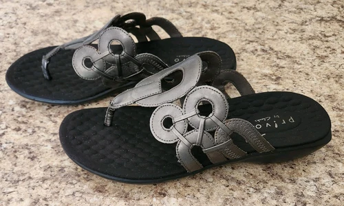 Privo By Clarks sandali donna 7 5 M bassi grigio ecopelle