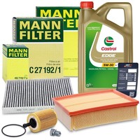 Mann-Filter INSPEKTIONSPAKET+5L Castrol Edge 5W-30 FÜR Audi A4 B7 2.0 TDI 04-08