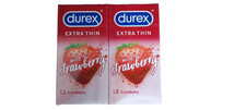 Durex Extra Thin Intense Strawberry Flavoured Condoms For Men - 12s - 2 Pack