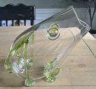 Vintage Blenko Style Eupoli Blown Clear Art Glass Frog Sculpture Vase