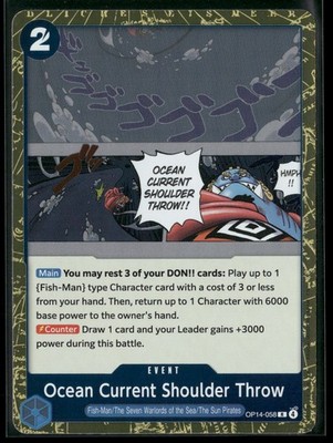 One Piece Ocean Current Shoulder Throw R OP14 OP14-058 Foil NM