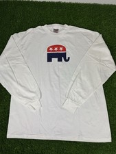 Vintage Republican Elephant T-Shirt White XL USA Made Oneita Power T