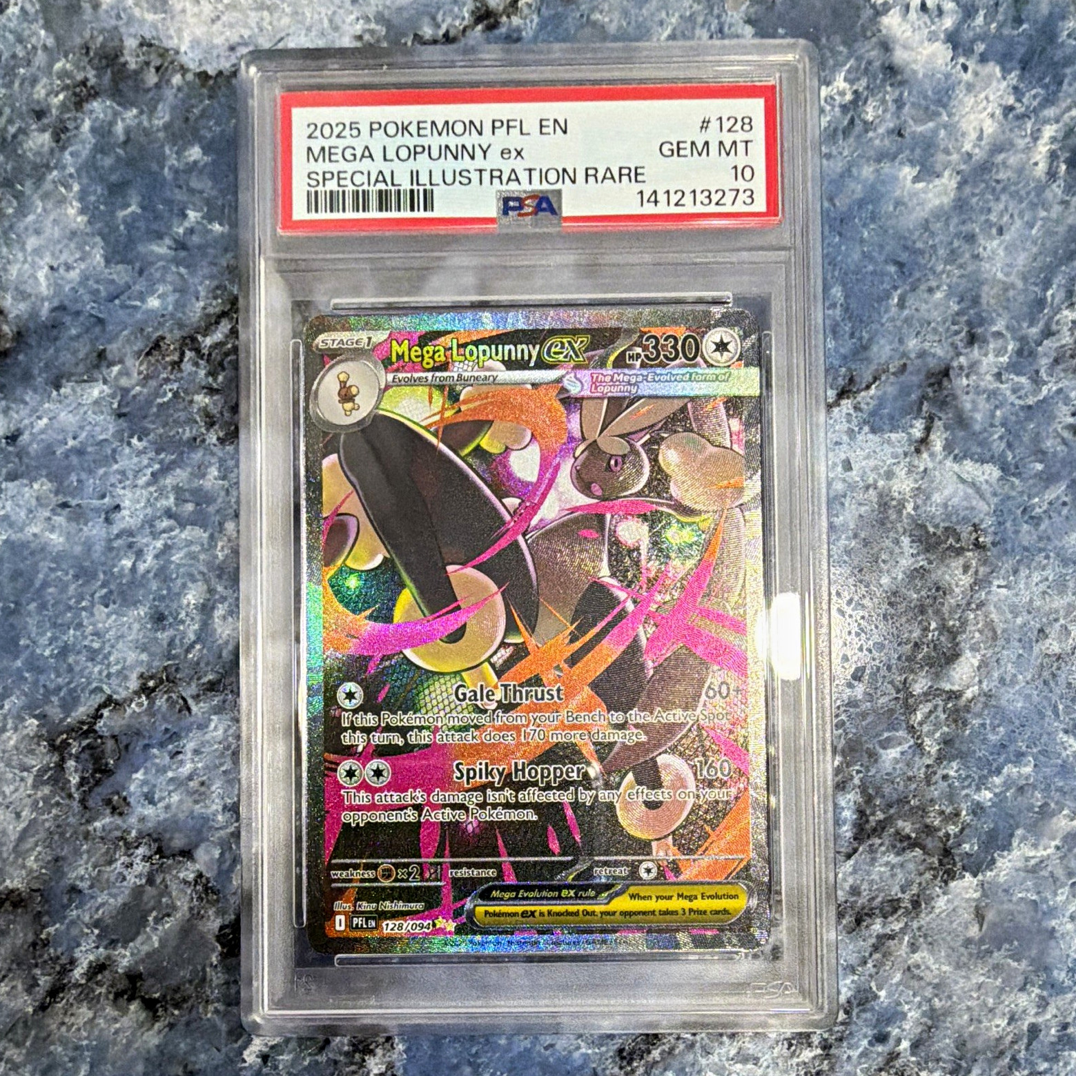 The Pokémon Company Mega Lopunny ex 128/094 Me02 SIR Holo ENG 2025 PSA 10