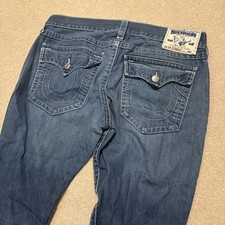 True Religion Jeans Mens 38x33 Blue Straight Dark Wash Denim Made in USA