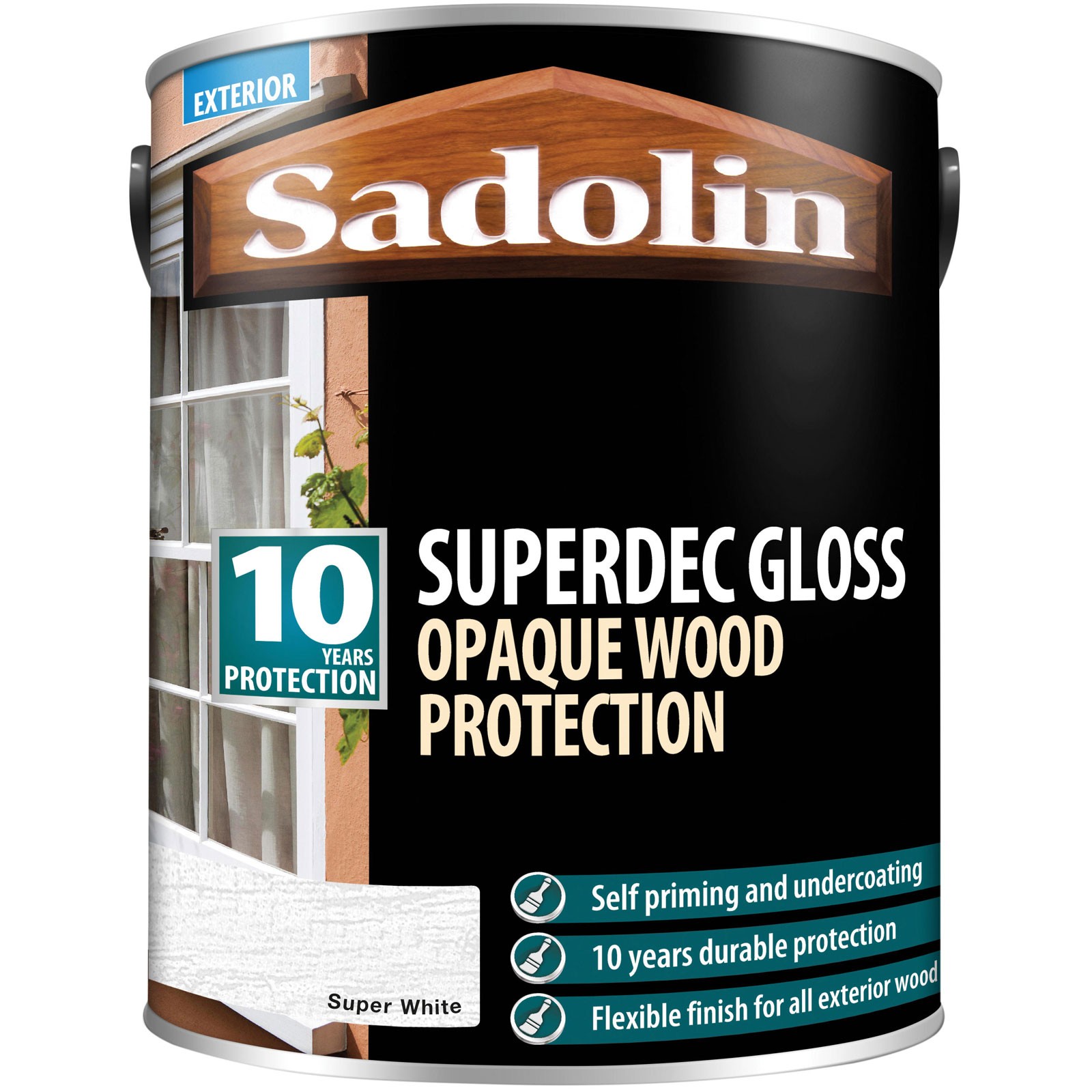 Sadolin Superdec Opaque Wood Protection Super White Gloss 5 litre