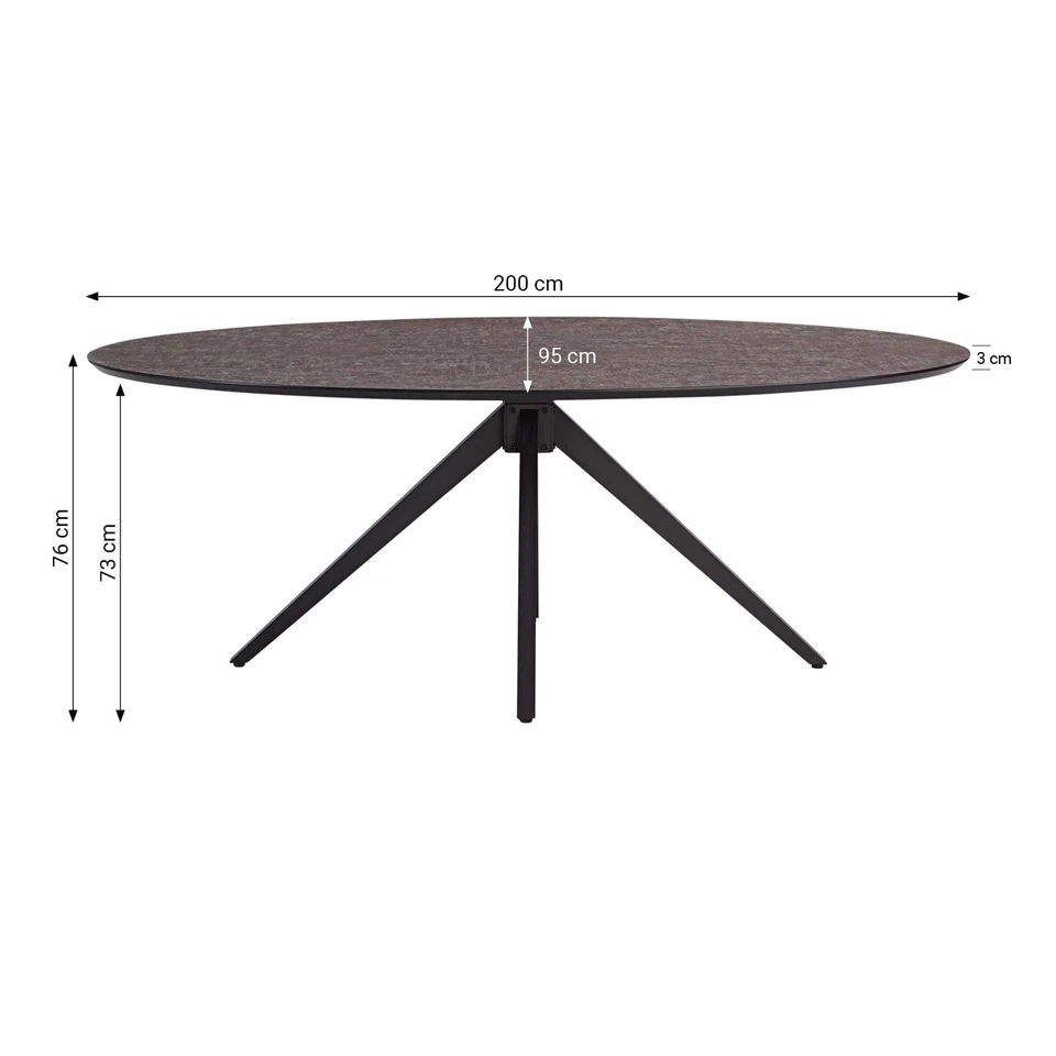 Ensemble salle à manger table ovale Lot de 4 fauteuils bouclé marron Homestyle4u - Photo 4/4