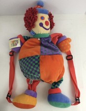 Vintage Gymboree Plush Gymbo the Clown Backpack 22" 1998 NWT