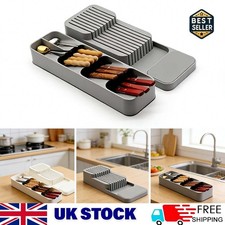 Compact Utensil Drawer Tray Cutlery Storage + Knife Storage 2 in 1 Kitchen Tidy