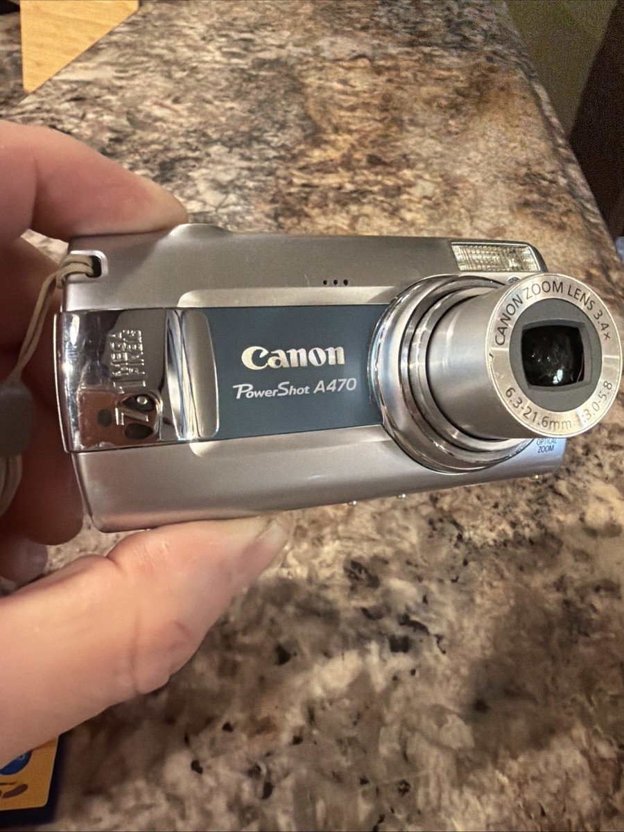 Canon Digital Camera PowerShot A470 7.1MP Blue Tested W/New Batts
