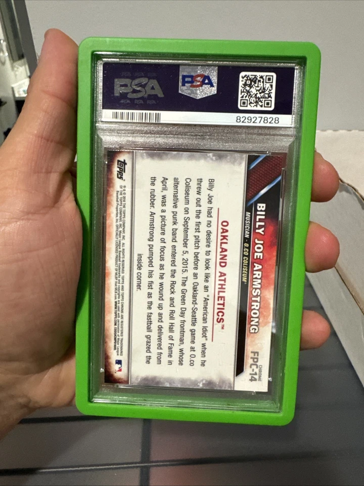 2016 Topps Chrome #FPC-14 Billy Joe Armstrong First Pitch Refractor PSA 10 - Image 2 of 2