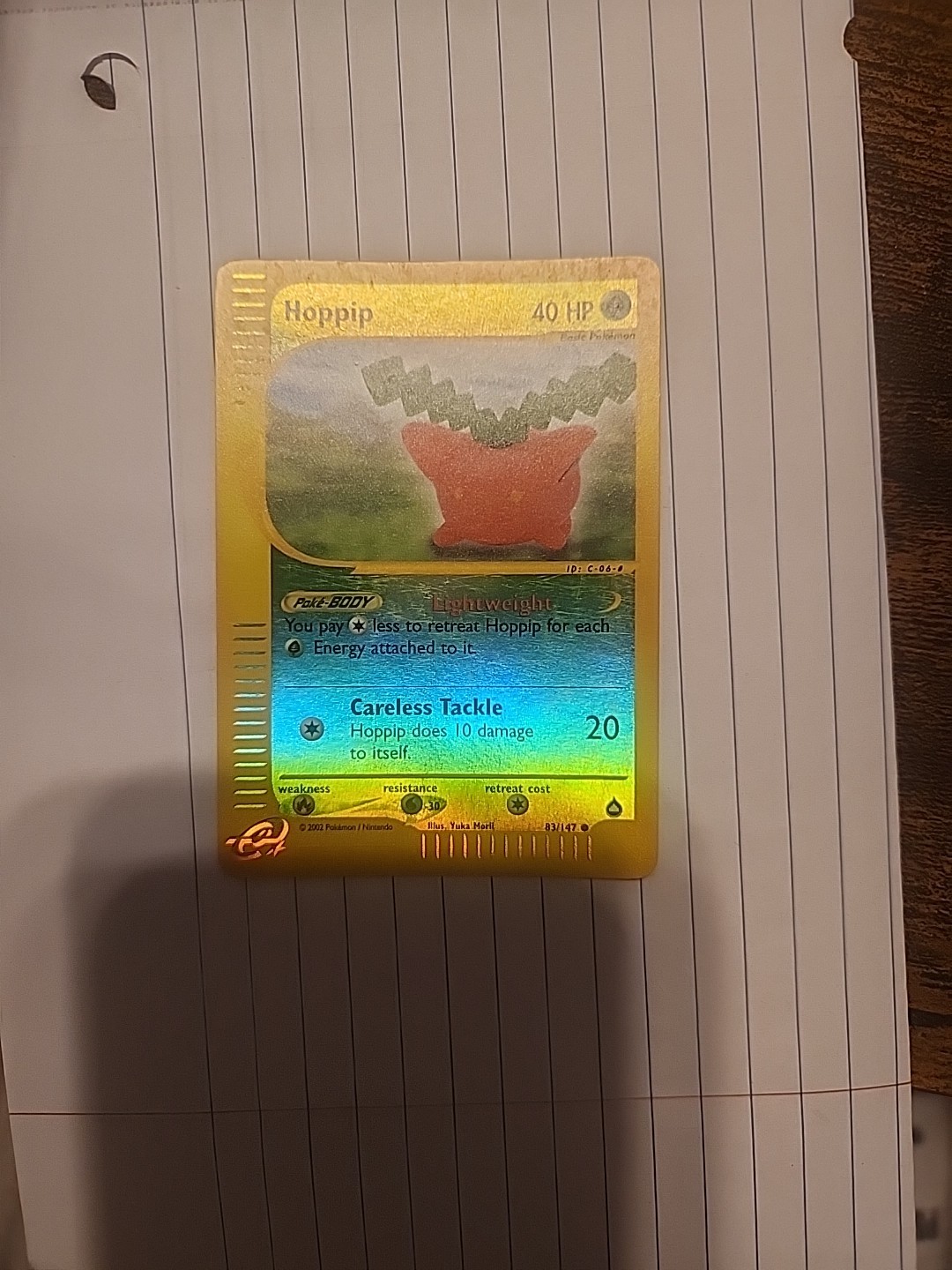 Pokémon Card – 2003 Hoppip Reverse Holo #83/147 – NM – Aquapolis E-Series Era