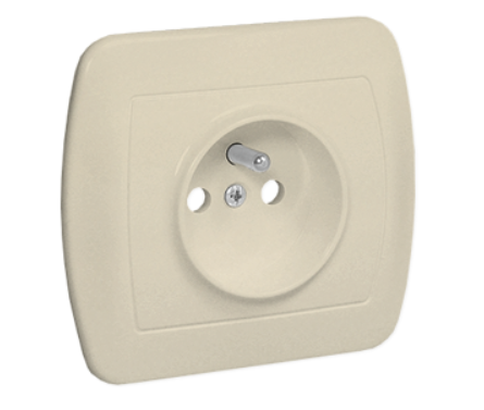 AKORD Beige 1x Schuko outlet with screw terminals 16A 250V