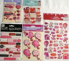 VALENTINE FUN MIXED LOT OF 5 PACKS. JOLEE'S,SOFT SPOKEN,K C AND MORE 82 PIECES