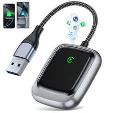 GUOWO Carplay Android Auto Wireless Adapter 2-in-1 Converts Wired, A23 - GRAY