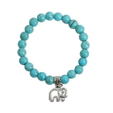 Turquoise Beaded Charm Bracelet for Women Healing Gemstones Beaded Bracelets Boh