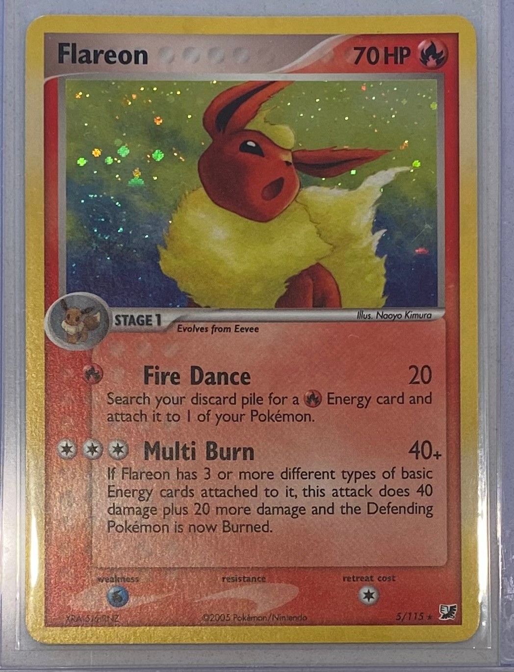 Flareon 5/115 EX Unseen Forces Holo Rare Pokemon TCG - NM SWIRL