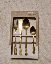 Stacey Solomon Brushed Gold 16 Piece Cutlery Set New