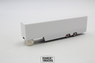 Herpa box trailer 2ax with side skirts white/black/red 1/87 /H28012