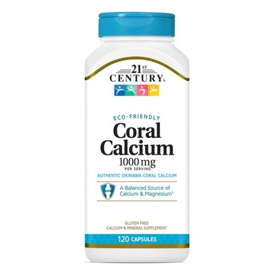 21st Century Coral Calcium Capsules, 1000 mg, 120 Count (Pack of 1), No Color