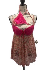 2006 Vintage Victoria s Secret Floral Nightie And V-string Set NWT Multicolor