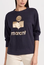Isabel Marant Women Klowia Sweatshirt Sleeved Top Faded Night/Gold XS