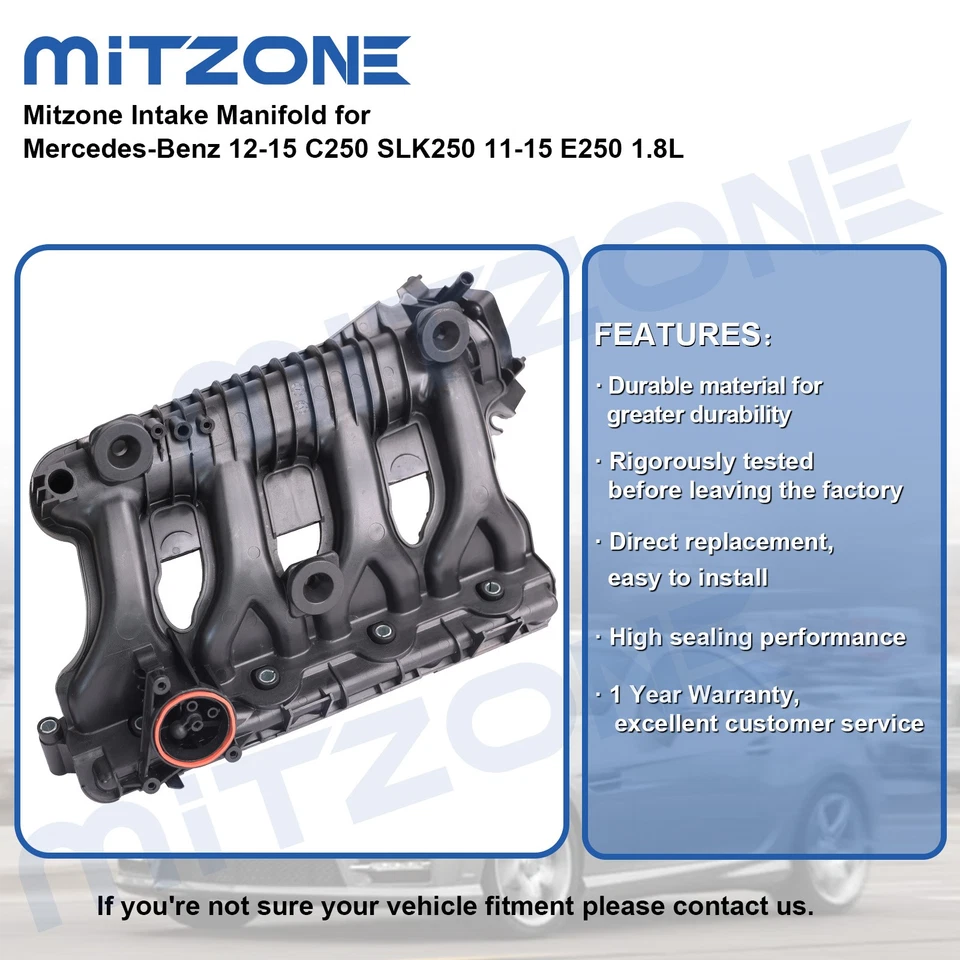 Colector de admisión Mitzone para Mercedes-Benz 12-15 C250 SLK250 11-15 E250 1,8 L Foto 4 de 4