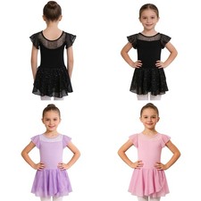 Kids Girls Ballet Show Dancewear Outfits Dress Latin Costume Chiffon Tutu Dress