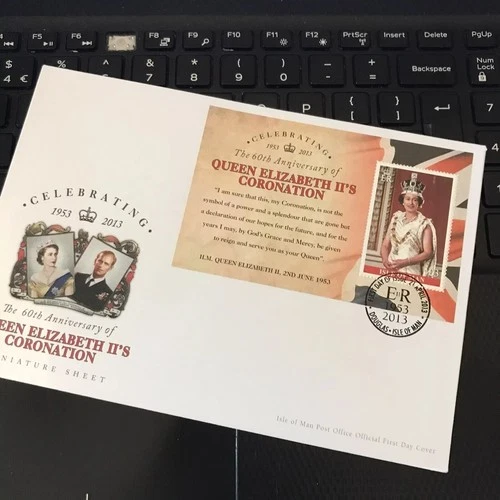 Isle of Man FIRST DAY COVER 2013 60th Anniversary QEII Coronation MiniSheet U/A