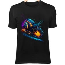 Cyberpunk Racing Snail - Neon Stripes, Aerodynamic Shell & Futuristic Speed Art