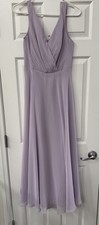 davids bridal bridesmaid dress Chiffon Sz 2 Iris Lilac Wedding Formal Lavender