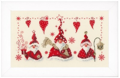 Vervaco Counted Cross Stitch Kit: Cheerful Santas