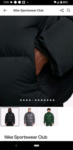 Nike Sportswear Club Puffer Jacket Black White FB7368-010 Men's Size Medium - Picture 4 of 5