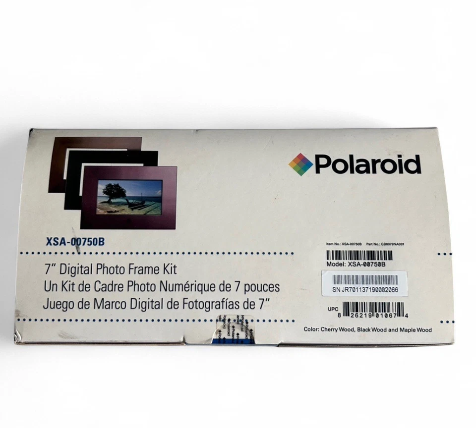 Polaroid 7" Digital Photo Frame Kit Bonus Includes 3 Designer Frames XSA-00750B - Image 4 of 4