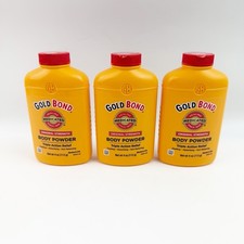 THREE Gold Bond Original Strength Body Powder Talc 4 oz New