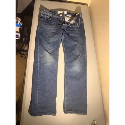 Jacob Cohen Style 688 Jeans Button Fly Handmade in Italy Dark Wash Mens 32